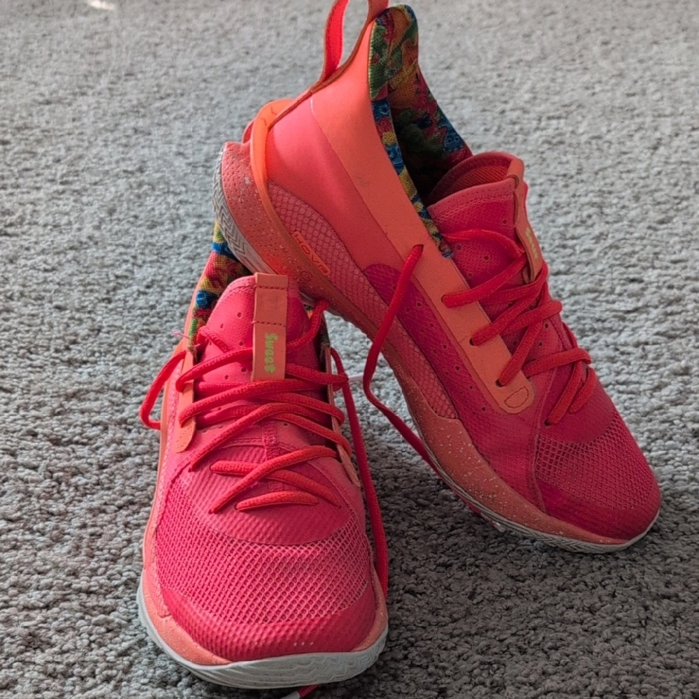 Under Armour Curry 7 Sour Patch Kids Peach Sneakers